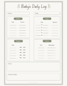 baby's daily log photo